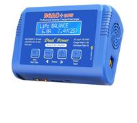 KMERATUZN B6AC+ Battery Charger 15V 6A Built-in Adapter Li-Ion Ni-CD Digital RC Balance Charger Charger Discharger(B6AC Blue,US Plug)