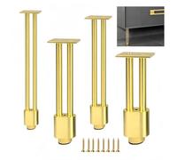 KMERCE Gambe per mobili in alluminio alleato, gambe di ricambio in metallo, per tavolo, armadio, mobile da bagno, divano, letto, supporto solido e durevole (oro, 15 cm)