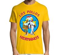 KMF T-SHIRT - Maglietta Uomo cotone i Polli Fratelli, giallo, L
