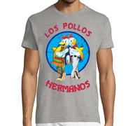 KMF T-SHIRT - Maglietta Uomo cotone i Polli Fratelli, grigio, XXL