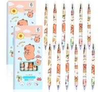 KMFASVX Penne Cancellabili Capibara, 12pcs Penne Gel Cancellabili Capybara, Blu Penna a Sfera Cancellabile, Punta 0,5 mm, gomma con inchiostro cancellabile per Studenti, Bambini e Adult (D)