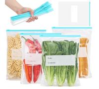 KMFYMPT 50 Pezzi Sacchetti Freezer Riutilizzabili, 32x26 cm Congelatore Sacchetti Zip, 3L Sacchetti per Congelare Grandi, Alimenti Senza BPA, Adatto Conservare Panini, Frutta, Snack, Verdure, Cereali