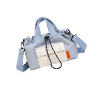 KMGDM Borsa a tracolla moderna bicolore leggera in nylon con tracolla ergonomica regolabile multi funzionale spazi di archiviazione borsa a tracolla a contrasto alla moda, Azzurro