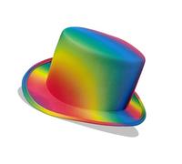 KMGDM - Cappello arcobaleno per donne e uomini con tesa larga, costume per feste a tema per adulti per artisti di palcoscenico, mago