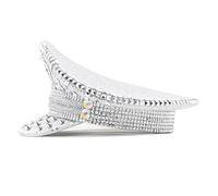 KMGDM - Cappello da capitano con rivetti e strass, per donne alla moda, giochi di ruolo e cappello da palcoscenico, D, taglia unica