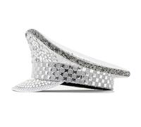 KMGDM Cappello da capitano con rivetto borchiato strass Decors per donne alla moda gioco di ruolo e stage marine cappello, B, Taglia unica