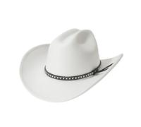 KMGDM Cappello unisex per uomo e donna, cappello western a tesa larga, per attività all'aperto, viaggi, escursionismo, campeggio, pesca, bianco, 6 7/8 / 7 1/8