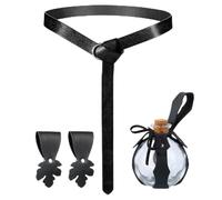 KMGDM Cintura medievale in pelle con coulisse in vita borsa pozione tappata bottiglia per adulti Halloween LARP Cosplay accessorio, Nero , Skirt Clip Size:6.5x11.50cm, T14