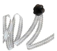 KMGDM Collana girocollo con rose decorative per ragazze adolescenti elegante fiore legato collo gioielli regolabile pizzo nastro collana per donne, One Size, come descritto, come descritto