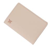KMGDM Custodia protettiva da viaggio in pelle PU ricamata, per affari e tempo libero, con scomparti per carte di credito, cachi, 14x10cm, come da immagine