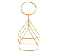 KMGDM Elegante bracciale a catena dorata, con nappe, alla moda, da donna, per festival musicali e abiti casual, 32×7.5cm, Metallo, Nessuna pietra preziosa