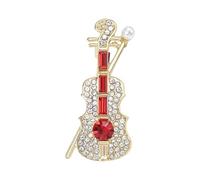 KMGDM Elegante spilla con perle di violino, gioiello per gli amanti della musica e gli appassionati di moda per eventi musicali, 4.5x2.2cm, Metallo, Nessuna pietra preziosa