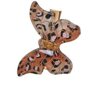 KMGDM Fermaglio per capelli con stampa leopardata, alla moda, da donna, a forma di farfalla, per uso quotidiano e occasioni speciali