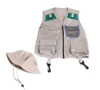 KMGDM Kit per esploratori all'aperto per bambini, kit avventura per bambini, costume da esploratore, set gilet e cappello accessori per costume cosplay di Halloween