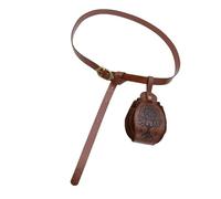 KMGDM Marsupio regolabile in pelle PU stile medievale per accessori costume cosplay e feste a tema, Marrone, 2.5x168cm/2.2x18cm, CST074BR