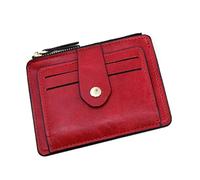 KMGDM Piccolo portafoglio da uomo in pelle PU compatto porta carte di credito con tasca portamonete con cerniera vintage business piccola borsa, Re, 12x1x9.5cm, come da immagine