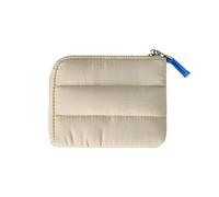 KMGDM Porta carte da donna in nylon con cerniere portamonete trapuntato piccolo portafoglio quotidiano tasca essenziale per l'uso quotidiano, Beige, 13x2x10.5cm, come da immagine