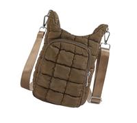 KMGDM Portabottiglie compatto con isolamento increspato per pendolari e esterni, molteplici metodi di trasporto, borsa a tracolla in nylon resistente all'acqua, Caff