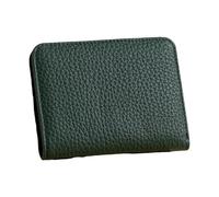 KMGDM Portafoglio da donna in pelle PU con blocco unico, compatto e corto, portamonete, tasca per il cambio per l'uso quotidiano e in viaggio, Cera Olio Nero, 18x29x9cm, come da immagine
