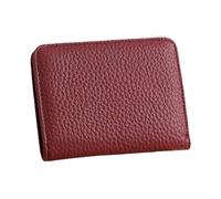KMGDM Portafoglio da donna in pelle PU con blocco unico, compatto e corto, portamonete, tasca per il cambio per l'uso quotidiano e in viaggio, Marrone, 11.2x1.5x9cm, come da immagine