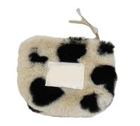 KMGDM Portamonete a forma di cuore in peluche per le donne con chiusura a cerniera morbido auricolare Strorage Bag Portable Makeup Pouch, Peluche Piccolo Cuore Champagne, 10x9cm, come da immagine