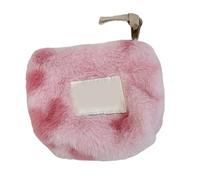 KMGDM Portamonete a forma di cuore in peluche per le donne con chiusura a cerniera morbido auricolare Strorage Bag Portable Makeup Pouch, Peluche Little Heart Light Pk, 10x9cm, come da immagine