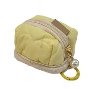 KMGDM Portamonete in morbido cotone con pratica cerniera per gli appassionati di moda e gli studenti, Giallo, 4x7cm, come da immagine