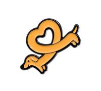 KMGDM Spilla smaltata a forma di bassotto a forma di cuore, con personaggio dei cartoni animati, spilla smaltata per cani, per vestiti, borse, gioielli