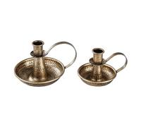 kmgfsd Confezione da 2 supporti in ferro anticato con manico per caminetti da pranzo matrimonio decorazione tavolo conico e portacandele LED per caminetti feste