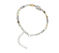 kmgfsd Elegante braccialetto regolabile con ciondolo a forma di elefante, perline turchesi, lunghezza totale 21 cm, regalo spirituale con elefante africano turchese, Misura unica, come descritto