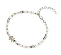 kmgfsd Elegante braccialetto regolabile con ciondolo a forma di elefante, perline turchesi, lunghezza totale 21 cm, regalo spirituale con elefante africano turchese, Misura unica, come descritto