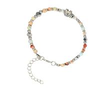 kmgfsd Elegante braccialetto regolabile con ciondolo a forma di elefante, perline turchesi, lunghezza totale 21 cm, regalo spirituale con elefante africano turchese, Misura unica, come descritto