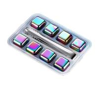 kmgfsd Set refrigeratore per bevande in acciaio 4/6/8 cubetti di ghiaccio refrigeranti e pinze per mantenere il sapore originale per cocktail