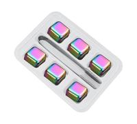 kmgfsd Set refrigeratore per bevande in acciaio 4/6/8 cubetti di ghiaccio refrigeranti e pinze per mantenere il sapore originale per cocktail