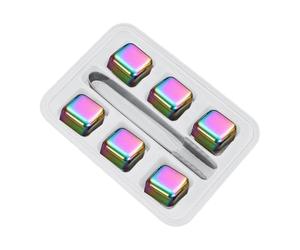 kmgfsd Set refrigeratore per bevande in acciaio 4/6/8 cubetti di ghiaccio refrigeranti e pinze per mantenere il sapore originale per cocktail