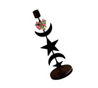 kmgfsd Supporto conico multiuso con stella solare e fiocco, adatto per tavolo da pranzo e camera da letto, supporto conico romantico a forma di stella