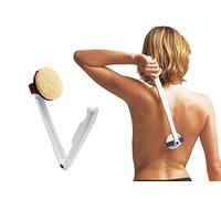 KMINA Applicatore Crema Schiena Pieghevole, Manico Lungo con Spugna, Applicatore Lozione o Solare, Spazzola Doccia - Made in Europe