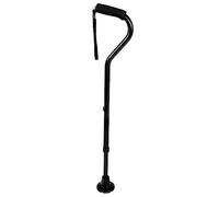 KMINA Bastone per Anziani Regolabile, Antiscivolo, Elegante per Donna e Uomo, Bastone da Passeggio Nero, Alluminio Leggero - Made in Europe