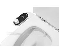 KMINA - Bidet per WC Acqua Fredda, Accessorio, Spruzzatore, Ugello, Attacco Nero, Non Elettrico, Pressione Regolabile (Lunghezza del Tubo 80 cm)