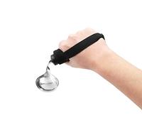 KMINA Cucchiaio Storto Ergonomico per Anziani e Disabili, con Impugnatura | Posata Adattata Parkinson e Disfagia, Bilaterale con Velcro Antiscivolo, Acciaio Inox, Destrimani o Mancini