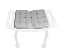 KMINA - Cuscino Doccia Seduta (35x27x3 Cm, Sgabello Non Include), Tappetino Sedile, Schiuma Impermeabile, Bagno Grigio - Made in Europe