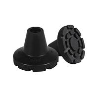 KMINA Gommini per Stampelle Ortopediche (20mm, 21mm, 22mm, x2 unità), Antiscivolo, Puntali Resistenti, Piedini per Stampella, Nero - Brevettato, Made in Europe