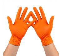KMINA Guanti Nitrile M Meccanico, Arancioni, Monouso, Diamantati (50 pz)
