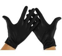 KMINA - Guanti Nitrile Monouso, Neri, Senza Polvere, Senza Latex (100, XL)