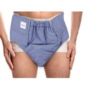 KMINA Mutanda Incontinenza Uomo Lavabile, Copri Pannolone Regolabile | Slip Riutilizzabile per Anziani, Assorbente in Poliestere, Chiusura a Strappo, Vita 70-105 cm, Prodotto in Europa