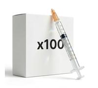 KMINA Siringhe 1 ml con Ago (100 unità), Siringa per Olio, Colle e Irrigazione di Precisione, Siringa in Plastica con Ago per Fai da Te, Multiuso