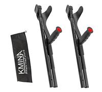 KMINA - Stampelle Ortopediche Regolabili in Fibra di Carbonio (x2 Unità), Canadesi Antiscivolo, Leggera - Made in Europe - KMINA PRO