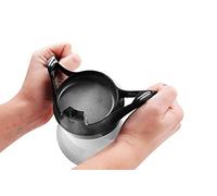 KMINA Tazza per Anziani con 2 Manici e Beccuccio, Antigoccia, 250 ml | Bicchiere Ergonomico Disfagia e Parkinson, Base Curva Antiribaltamento, Coperchio, Plastica Blu Lavabile, Prodotto in Europa