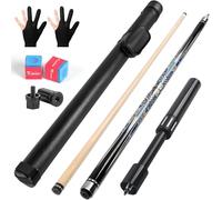 Kmise Bastone professionale per stecca da biliardo, 18 19 567 g, bastoncini in acero canadese, asta a bassa deflessione con prolunga telescopica in fibra di carbonio