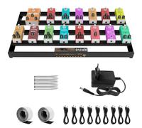 Kmise Pedaliera chitarra elettrica 61 x 31,5 x 3,5 cm, pedale effetti per chitarra con alimentatore integrato, alimentatore in lega di alluminio con cavo per pedale, caricabatterie, velcro, fascette